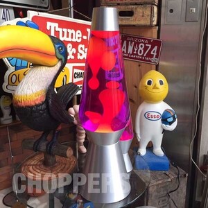 [6825]ラバライト ジャンボサイズ(27インチ) Yellow wax purple liquid Silver Base / Lava Light Lamp ラバランプ アメリカン雑貨