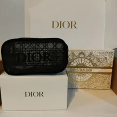 Dior メッシュポーチ ブラック＆ギフトボックス