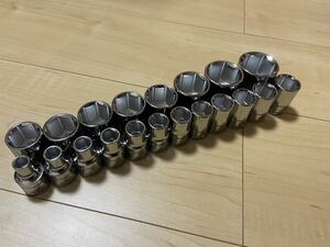 スナップオン snap-on ブルーポイント　シャローソケットセット　1/2 6ポイント　8mm〜32mm フルセット