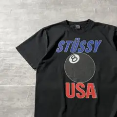 【人気8ボール】stussyフロントプリント半袖Tシャツ古着ストリートUSA