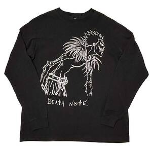 超レア【2000s Y2K ビンテージ DEATH NOTE デスノート 死神 リューク 長袖 Tシャツ L オフィシャル ロンT】 アメリカ USA アニメ 漫画 映画