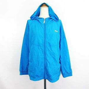 フィラ FILA ジャンパー ブルゾン ウィンドブレーカー 長袖 ジップアップ ロゴ ナイロン 3L ブルー スポーツウェア ※EKM レディース