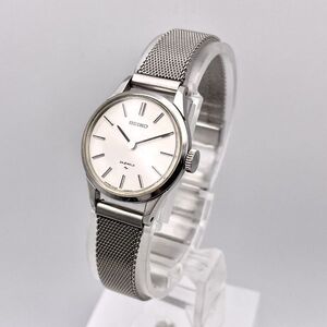 1円 美品■ 稼働 SEIKO セイコー レディース 腕時計 手巻き 2220-0020 白文字盤 シルバー アナログ ヴィンテージ N2230-15-45