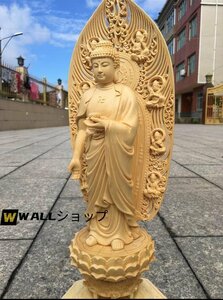 極上品 仏教美術 精密彫刻 仏像 手彫り 薬師如来立像