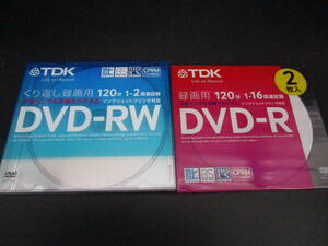 送料250円　未使用　TDK　DVD-RW　DVD-R　3枚　録画用　（SXS141