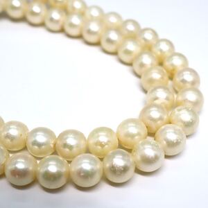 1円〜!!●アコヤ本真珠ネックレス●J 約24.0g 約39.5cm 約6.0-6.5mm珠 pearl necklace jewelry パール プリンセス DA0/DB0 B107