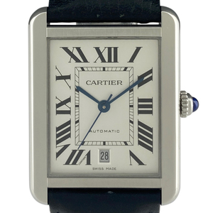 カルティエ CARTIER タンクソロ XL WSTA0029 腕時計 SS レザー 自動巻き シルバー メンズ 【中古】