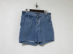 本物APCアーペーセデニムコットンハーフパンツショートビジネススーツ青ブルーメンズXS