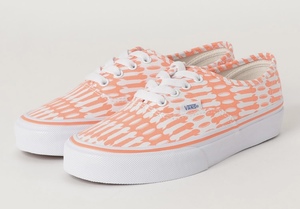 VANS AUTHENTIC フリスビー柄　オレンジ×ホワイト　27cm