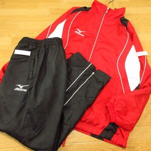 ◎美品！S 上下セット！MIZUNO ミズノ◆厚手 裏起毛 ウィンドブレーカー ジャケット&パンツ 防寒 秋冬！◆メンズ 赤x黒◆BA1351