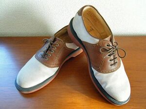 ２７・５ｃｍ位★ジョージコックス　GEORGE COX　MADE IN ENGLAND！スウェード×レザー　レンガソール　サドルシューズ　ロカビリー　不良