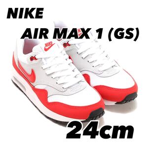 NIKE AIR MAX 1 (GS) ナイキ エア マックス 1 GS NEUTRAL GREY/UNIVERSITY RED-WHITE-BLACK DZ3307-003 24cm