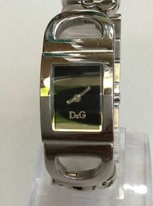 DOLCE&GABBANA ドルチェ&ガッバーナ D&Gステンレスベルト スクエアブラック文字盤 レディース ウォッチ 腕時計