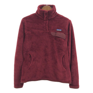 patagonia パタゴニア リツール スナップT フリースジャケット アウトドア ワンポイントロゴ ワインレッド (レディース L) 中古 古着 Q8871