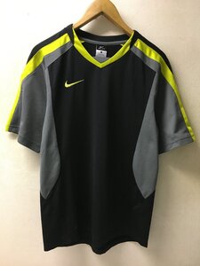 ◆国内正規 NIKE ナイキ 切替デザイン Vネック DRI-FIT 機能　半袖 シャツ 黒×灰 サイズS 美品