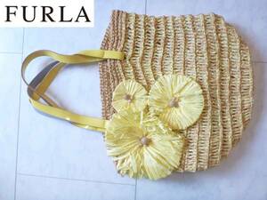 フルラ（FURLA） ★★ 黄色　夏　編みバッグ　イエロー