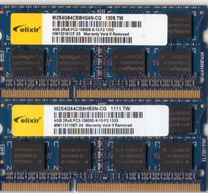 【ノートPC用メモリ】 elixir DDR3 PC3-10600 8GB (4GB×2枚セット) 1333