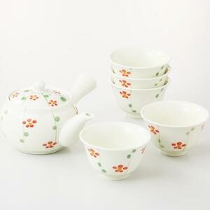 茶器！ ☆十草梅急須茶器セット☆ Ｖ3146-4 新品 湯呑 汲出 日本茶 紅茶 ほうじ茶 茶器 ギフト