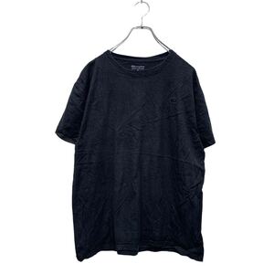 Champion 半袖 ロゴTシャツ M ブラック チャンピオン クルーネック 刺繍ロゴ シンプル 古着卸 アメリカ仕入 a604-5064