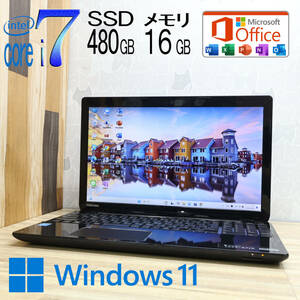 ★完動品 開けばキレイ 最上級4世代4コアi7！SSD480GB メモリ16GB★T553 Core i7-4700MQ Webカメラ Win11 MS Office2019 H&B★P78235