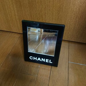 貴重品　シャネル　CHANEL　卓上　両面ミラー　ブラック/黒　片面　拡大鏡難有り