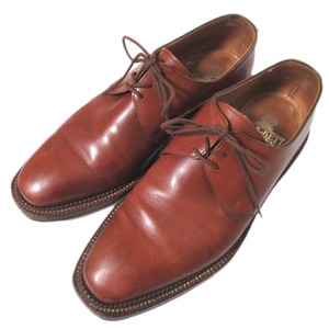 美品 CROCKETT&JONES クロケット&ジョーンズ ポールスミス別注 レザー プレーントゥ ビジネスシューズ 7.5E 26cm相当 キャメル ブラウン