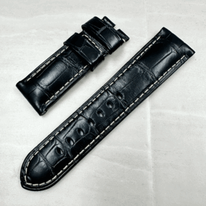 【未使用・在庫処分品】　PANERAI/パネライ　純正ストラップ/ベルト　黒アリゲーターマット　24mm　ピンバックル用