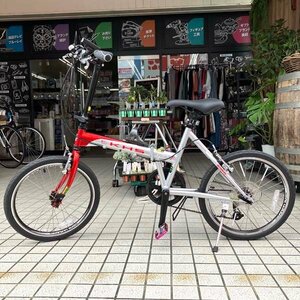 ｔ)KHS 折り畳み自転車 F-20T 20インチ REYNOLDS500 クロモリ 中古 ※SERFASライト付 ペダル/他有り 家財宅急便Bランク/畳んで発送