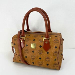 【美品】MCM エムシーエム ハンドバッグ ショルダーバッグ 2wayミニボストンバッグ ブラウン系 レザー Z510