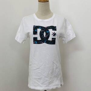 a00336 DC SHOES ディーシーシューズ Tシャツ 綿100％ プリント 半袖 丸首 夏 カジュアル おしゃれ 160 白 ホワイト メンズ 万能 古着 USED