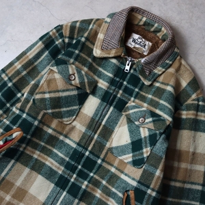 70s ウールリッチ WOOLRICH チェック ウール コート size L TALON ジップ / 古着 ヴィンテージ