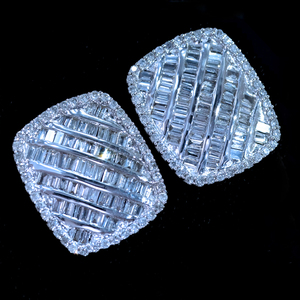 *PE3746【BC新作ウェディングジュエリー】Sacred Shield Diamond Earrings 天然上質ダイヤモンド０．９６ct 最高級18金WG無垢ピアス 新品