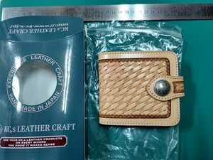 KC,s LEATHER CRAFT ビルフォード　バスケット LICENSE ツーリングレザー　5￠コンチョ　牛皮革　タン　　財布　KIB 012 未使用品　