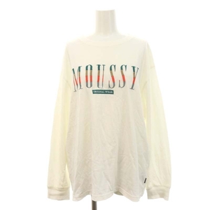 マウジー MOUSSY 24SS ロングスリーブTシャツ カットソー 長袖 ロゴ刺繍 F 白 ホワイト /AT ■OS レディース