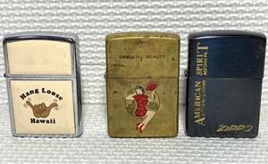 KGNY4876 Zippo ジッポー 喫煙具 オイルライター 3点セット D Ⅵ J XⅡ HⅦ AMERICAN SPIRIT 他 現状品