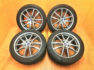 『送料無料』A1206 レオニス AMF 245/45R18 4本セット 18×8J 114.3×5 ET42 フーガ セルシオ など