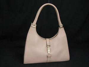 1円 ■美品■ GUCCI グッチ 002 1067 1705 ジャッキー レザー トートバッグ ショルダーバッグ ハンドバッグ 肩掛けかばん ピンク系 FL1301