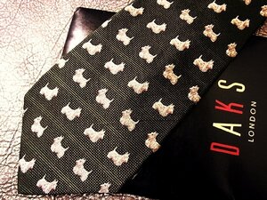 ★良品★3R05558【DAKS】ダックス「犬 テリア 動物 柄」ネクタイ