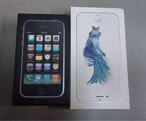 iPhone３ＧＳとiPhone6Sの箱。6Sは未使用のイヤホンが付きます。本体は付きません。