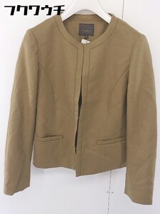 ◇ Demi-Luxe BEAMS デミルクス ビームス ノーカラー ジャケット サイズ38 ブラウン レディース