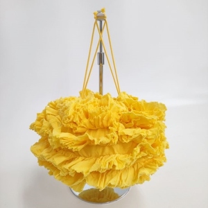 R&D.M.Co- 新品 G.D FRILL POM POM FLOWER BAG フリルポンポンフラワーバッグ巾着 24AW イエロー オールドマンズテーラー4-0929G 248084