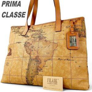 美品 PRIMA CLASSE プリマクラッセ トートバッグ 肩掛け ハンドバッグ A4収納可 通勤 通学 レディース メンズ ユニセックス PVC レザー