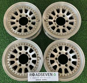 ★Weds ウェッズ 15インチ 15×6J +22 PCD139.7 6H ハブ:約108mm 4本Set アルミホイール 中古 ★腐食劣化、サビ有 ★送料無料