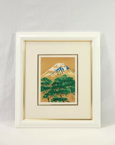 真作 宇田荻邨 リトグラフ「富嶽」画寸 19cm×25cm 三重県出身 日本芸術院会員 菊池契月に師事 清麗で品格ある作風 縁起の良い吉祥図 7570