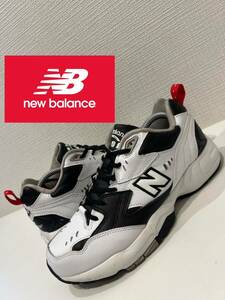 ★new balance★ニューバランス★MX608RB1★ローカットスニーカー★レザー★ホワイト×ブラック★白×黒★US8★26.0cm★