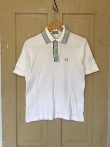 80s FRED PERRY フレッドペリー ヴィンテージ 半袖 ポロシャツ ホワイト M LONDON UK