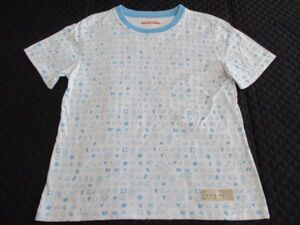 L1793【CASTELBAJAC/カステルバジャック】Tシャツ/白・水色系/半袖/サイズ1/クマ・ベアー/USED