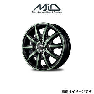 MID シュナイダー RX10-K アルミホイール 4本 ラパン HE21S(12×3.5B 4-100 INSET42 ブラックポリッシュ/ミルキーグリーンクリア)SCHNEIDER