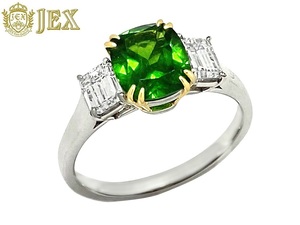 Demantoid Garnet Pt950 K18デマントイドガーネット ダイヤモンドリング NO.48304-B