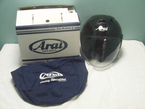 E074【Ａｒａｉ ＳＺ－ＲＡＭ３ ジェットヘルメット ブラック サイズ 63cm～64cm 共箱付き 計1点】バイク用品/